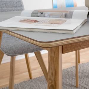 Table Clochau Partiellement en frêne massif - Gris / Frêne - 140 x 80 cm - 140 x 80 cm