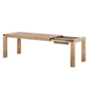 Table Alenja (extractible) Bois d'acacia brossé - Coulisse métallique d'un côté