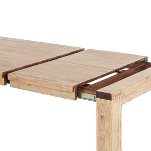 Table Alenja (extractible) Bois d'acacia brossé - Coulisse métallique d'un côté