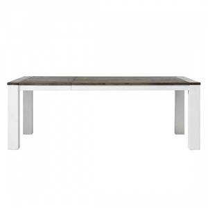 Table extensible Deaumain Acacia partiellement massif - Blanc - 190 x 100 cm