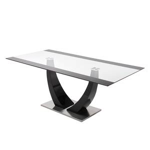 Table Aleksa Verre / Noir brillant