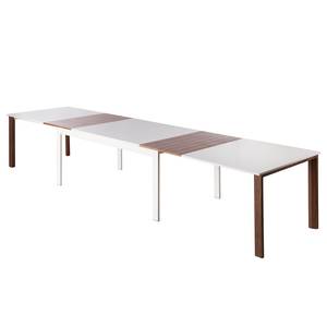Table Ellendale (avec rallonge) Partiellement en frêne massif / Fer - Blanc / Noyer