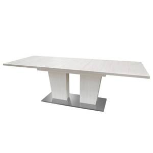 Table extensible Ettal Blanc - Bois manufacturé - 160 x 76 x 90 cm