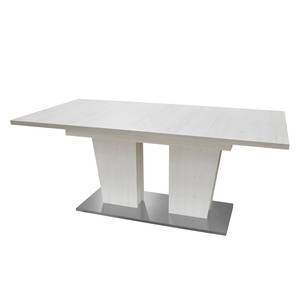 Eettafel Ettal witte pijnboomhouten look / zilverkleurig