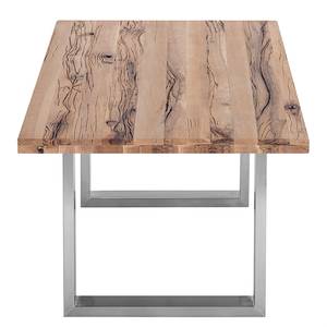 Eettafel Gallipoli massief wild eikenhout - Wild eikenhout - 220 x 100 cm - Roestvrij staal