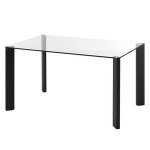 Table Gavoi Verre / Acier - Noir - 140 x 90 cm