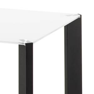 Eettafel Gavoi glas/staal - Wit/zwart - 160x90cm