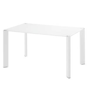 Table Gavoi Verre / Acier - Verre blanc / Blanc - 140 x 90 cm