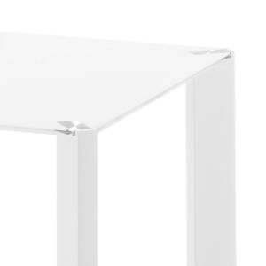 Eettafel Gavoi glas/staal - Wit glas/wit - 140x90cm