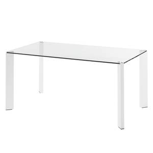Table Gavoi Verre / Acier - Blanc - 160 x 90 cm
