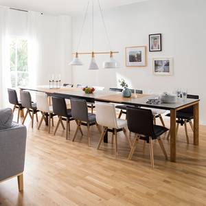 Eettafel Glenora (verlengbaar) betonnen look/zwart