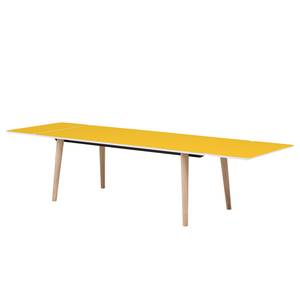 Eettafel Helvig I deels massief eikenhout - Geel/Eikenhouten - 220x95cm