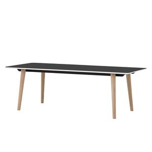 Table Helvig I Chêne partiellement massif - Anthracite / Chêne - 170 x 95 cm