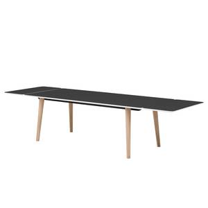 Table Helvig I Chêne partiellement massif - Anthracite / Chêne - 170 x 95 cm