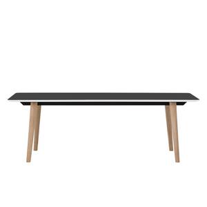 Table Helvig I Chêne partiellement massif - Anthracite / Chêne - 220 x 95 cm