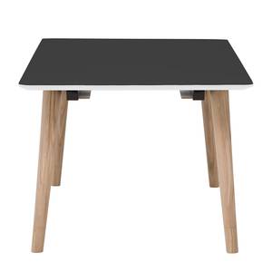 Eettafel Helvig I deels massief eikenhout - Antracietkleurig/eikenhout - 220x95cm