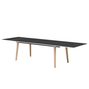 Eettafel Helvig I deels massief eikenhout - Antracietkleurig/eikenhout - 220x95cm