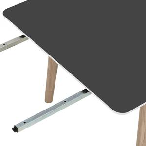 Table Helvig I Chêne partiellement massif - Anthracite / Chêne - 220 x 95 cm