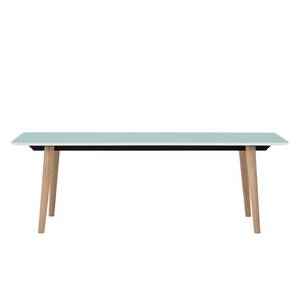 Table Helvig I Chêne partiellement massif - Bleu clair / Chêne - 170 x 95 cm