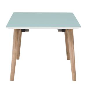 Table Helvig I Chêne partiellement massif - Bleu clair / Chêne - 220 x 95 cm