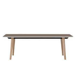 Table Helvig I Chêne partiellement massif - Taupe / Chêne - 220 x 95 cm