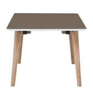 Eettafel Helvig I deels massief eikenhout - Taupe/eikenhout - 220x95cm