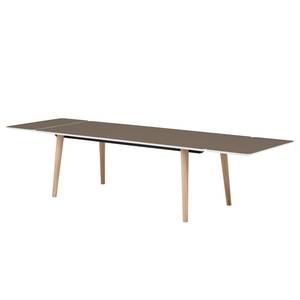 Table Helvig I Chêne partiellement massif - Taupe / Chêne - 220 x 95 cm