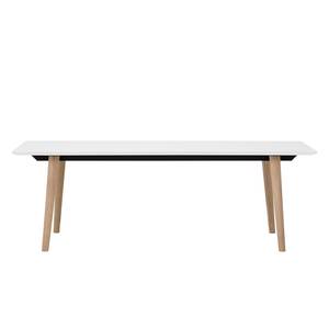 Table Helvig I Chêne partiellement massif - Blanc / Chêne - 220 x 95 cm