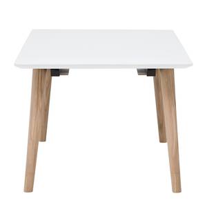 Table Helvig I Chêne partiellement massif - Blanc / Chêne - 220 x 95 cm