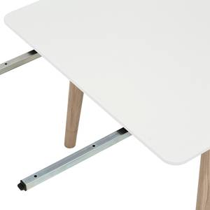 Table Helvig I Chêne partiellement massif - Blanc / Chêne - 220 x 95 cm