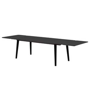 Eettafel Helvig II deels massief eikenhout - Antracietkleurig/zwart - 220x95cm