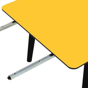 Table Helvig II Chêne partiellement massif - Jaune / Noir - 170 x 95 cm