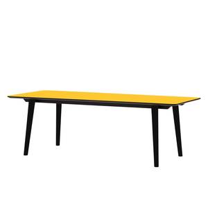 Table Helvig II Chêne partiellement massif - Jaune / Noir - 220 x 95 cm