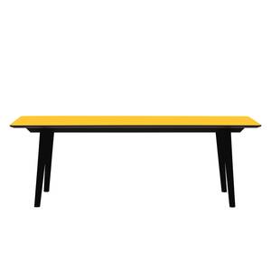 Table Helvig II Chêne partiellement massif - Jaune / Noir - 220 x 95 cm