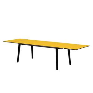 Eettafel Helvig II deels massief eikenhout - Geel/zwart - 220x95cm