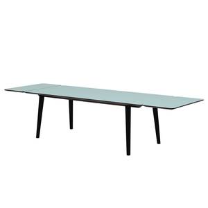 Eettafel Helvig II deels massief eikenhout - Lichtblauw/zwart - 220x95cm