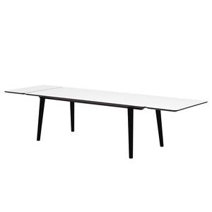 Table Helvig II Chêne partiellement massif - Blanc / Noir - 220 x 95 cm