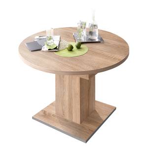 Table extensible Hoton Imitation chêne brut de sciage - Diamètre : 104 cm