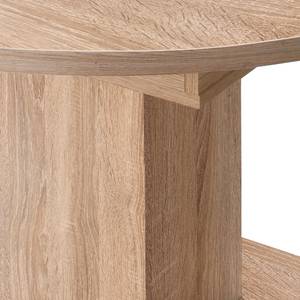 Table extensible Hoton Imitation chêne brut de sciage - Diamètre : 120 cm
