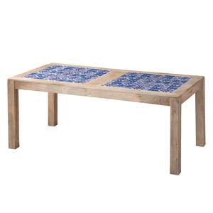 Table Ibiza Manguier massif / Céramique - Manguier / Bleu - 190 x 95 cm