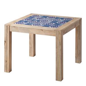 Esstisch Ibiza Mango massiv / Keramik - Mango / Blau - 95 x 95 cm