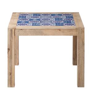 Table Ibiza Manguier massif / Céramique - Manguier / Bleu - 95 x 95 cm