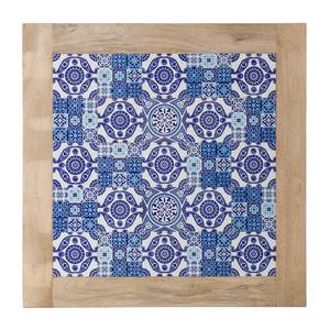 Esstisch Ibiza Mango massiv / Keramik - Mango / Blau - 95 x 95 cm