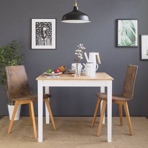 Eettafel Kaali (verlengbaar) deels massief grenenhout - honingkleurige eikenhouten look/wit