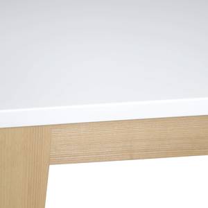 Table Kapal (à rallonges) Chêne partiellement massif - Blanc brillant / Chêne