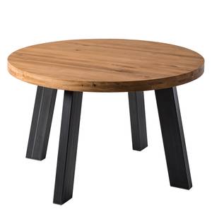 Table Kikwit Chêne massif / Métal - Chêne / Noir - Diamètre : 120 cm