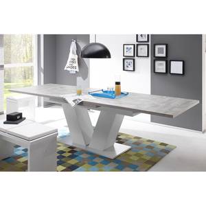 Eettafel Kirby (met uitschuiffunctie) Grijs - Wit - Plaatmateriaal - 180 x 79 x 90 cm