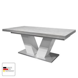 Eettafel Kirby (met uitschuiffunctie) Grijs - Wit - Plaatmateriaal - 180 x 79 x 90 cm