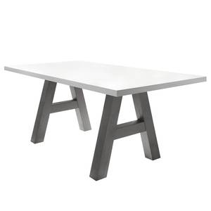 Table Leeton I Blanc mat - 180 x 90 cm
