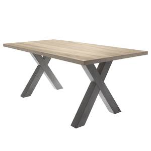 Eettafel Leeton III Grof gezaagd eikenhouten look - 180 x 90 cm